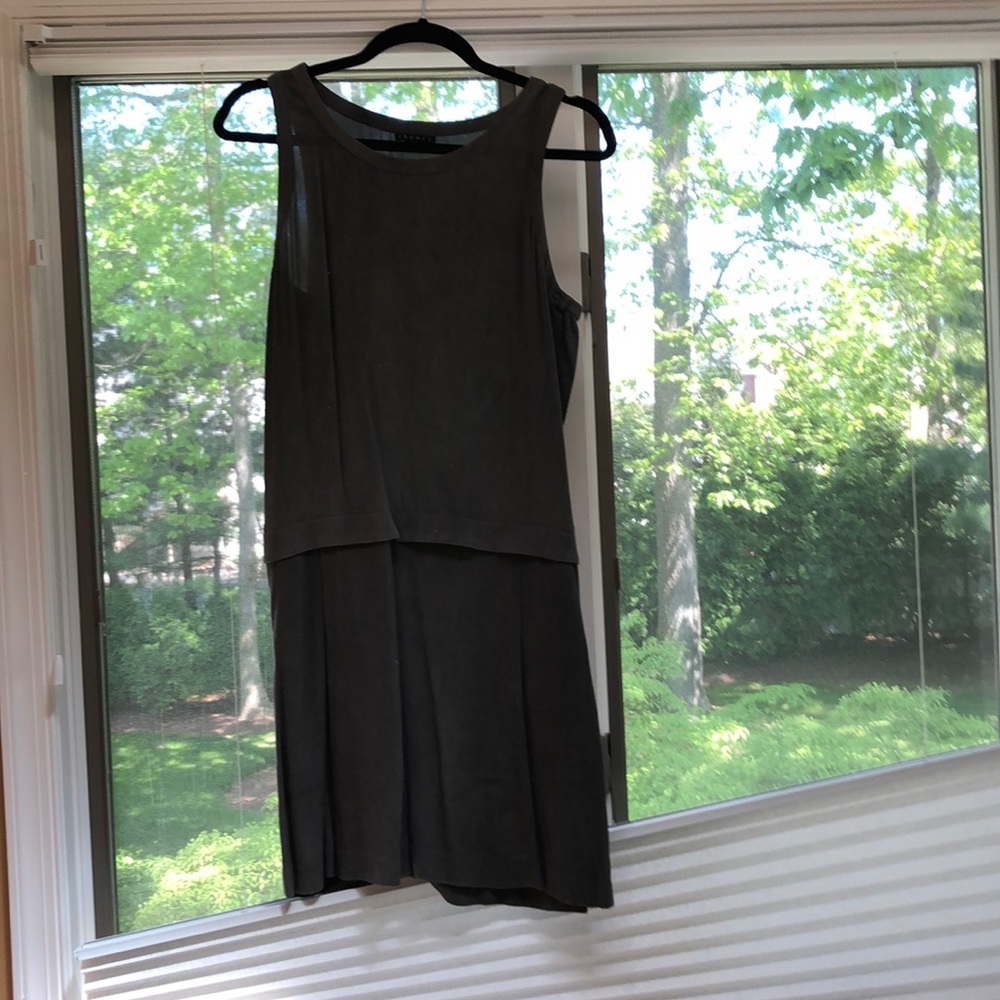 Theory sleeveless dark gray dress